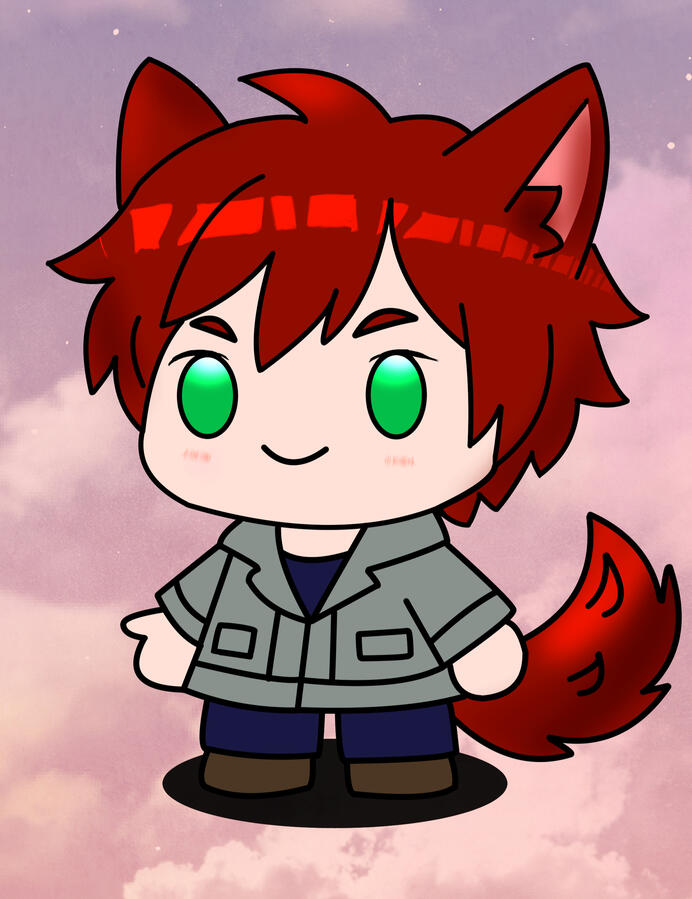 Chibi catboy in simple style